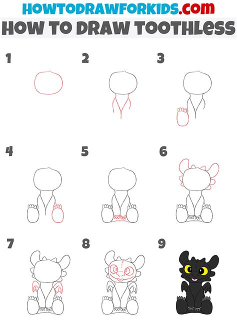 How to Draw Toothless Step by Step - Drawing Tutorial For Kids