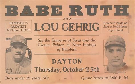 Babe Ruth And Lou Gehrig Tour Broadside 1927 Photograph By Redemption