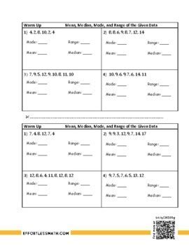 ALEKS Math Prep Mean Median Mode And Range Of The Given Data