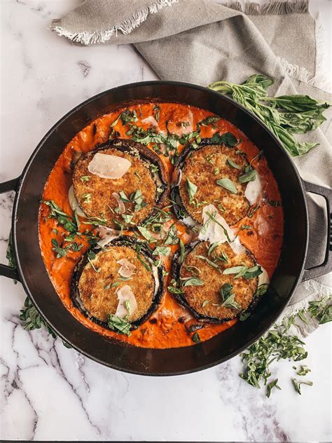 Eggplant Stuffed Mushrooms In Creamy Tomato Sauce Thecommunalfeast