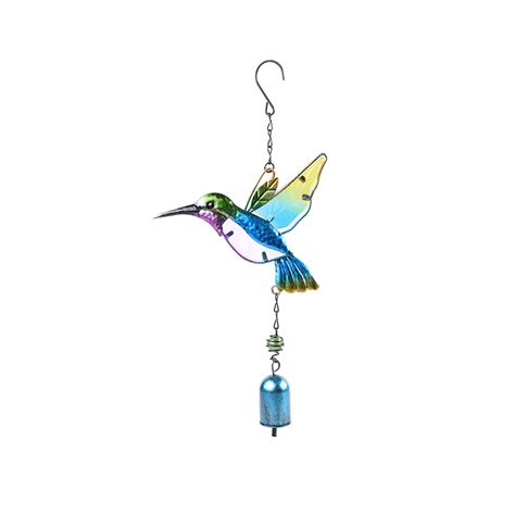 Hummingbird Wind Chimes Stained Glass Iron Hummingbird Wind Chimes Best Gift Bird Outdoor indoor ...