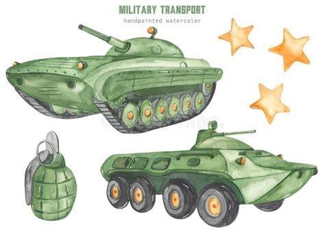 Aquarelle Transport Militaire V Hicule Blind Transport De Troupes