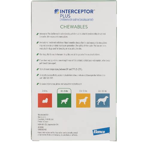 Interceptor Plus For Dogs 81 25 Lbs Green 6 Chews Entirelypets Rx