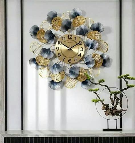 Multicolor Analog Antique Metal Flower Wall Clock For Home Size Size