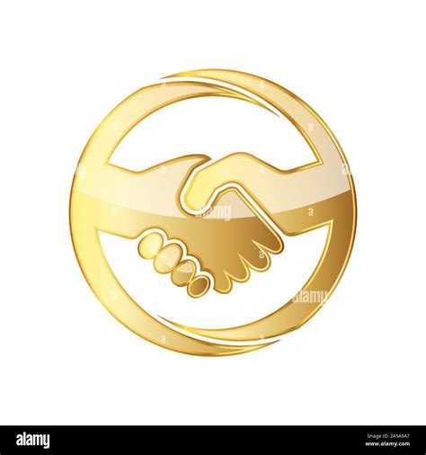 Golden Handshake Icon Vector Illustration Golden Handshake Symbol In