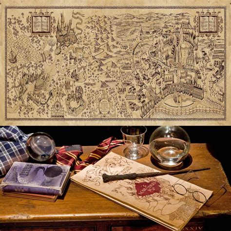 Harry Potter Map The Marauder S Map Poster Vintage Wall Stickers