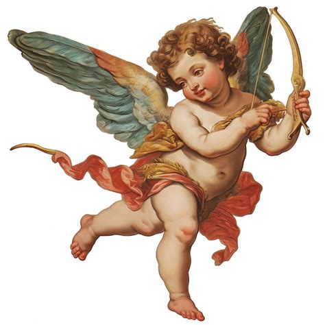 Premium Ai Image Valentine Cute Cupid Cherub Vintage Style Illustration