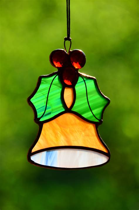 Stained Glass Christmas Bell Stain Glass Ornaments Glass Bell Bell