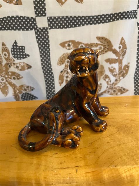 Vintage Antique Bengal Tiger Figurine Ceramic 5x6 Vintage Etsy