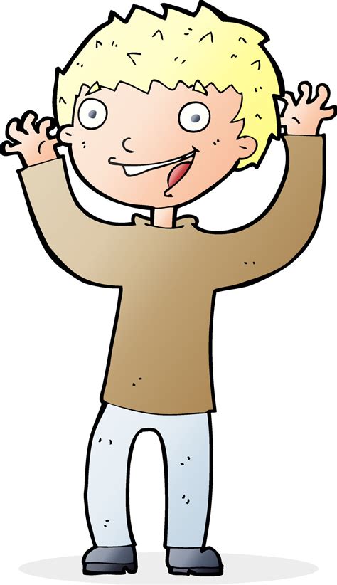 cartoon excited boy 12281886 Vector Art at Vecteezy