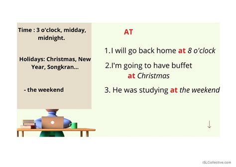 Prepositions Of Time In At On English Esl Powerpoints