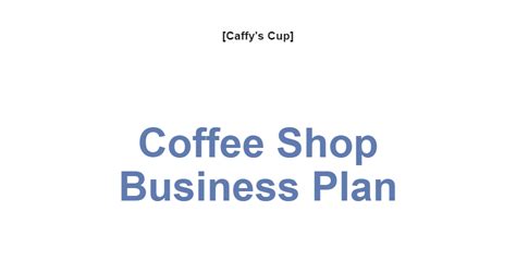 Coffee Shop Business Plan Template Template Net