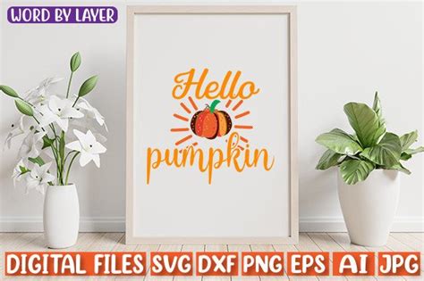 Hello Pumpkin Svg Cut File Graphic By Emdgraphic Creative Fabrica