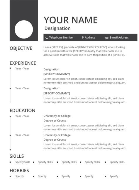 Ace Resume Format Pdf File Hr Cv Sample