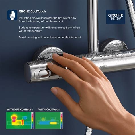 Grohe Euphoria Cooltouch Thermostatic Shower System Reviews Wayfair