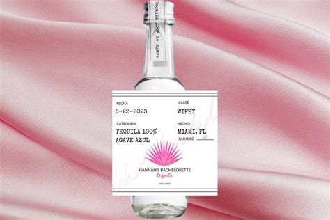 Custom Printed Casamigos Tequila Labels Pink Bachelorette Party Wedding Favor Welcome Bag