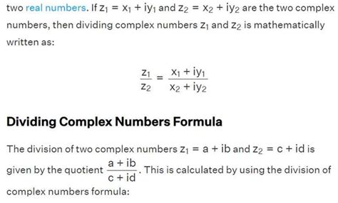 Complex Number Division Formula ⭐️⭐️⭐️⭐️⭐ Complex Numbers Real