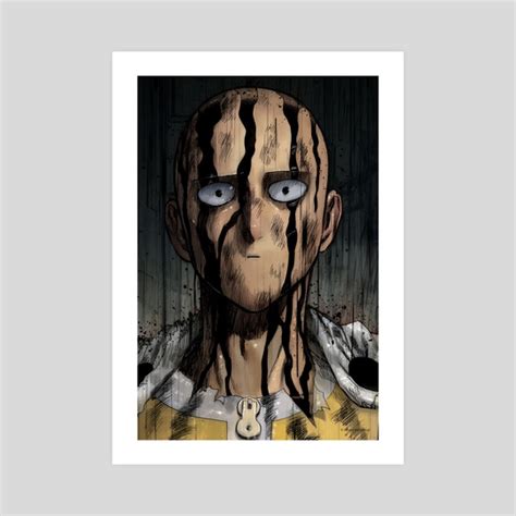 Saitama Covered In Black Rain One Punch Man Colored An Art Print By