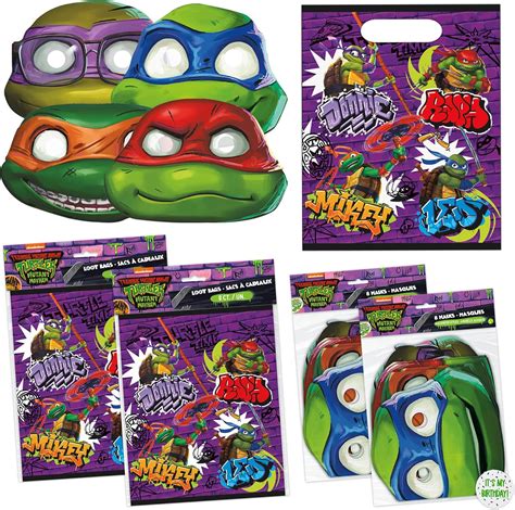 Amazon Unique Ninja Turtle Party Favors Bags And Masks 16 Pack