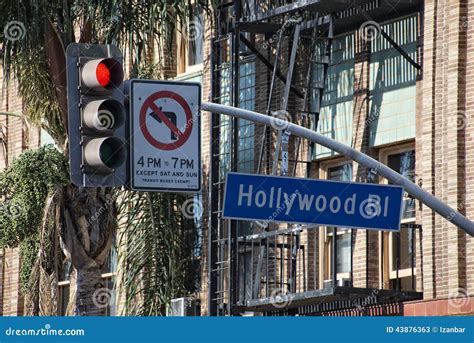 La Hollywood Boulevard Street Sign Stock Image Image Of Object Blue