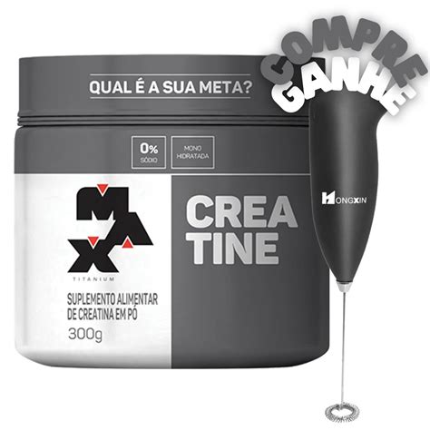 Creatine Pote 300g Max Titanium Mini Mixer Misturador Fit House