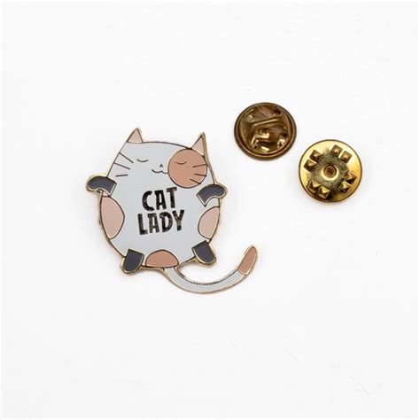 Cat Lady Lapel Pin Cat Enamel Lapel Pin From Pin It Up Unique T Store