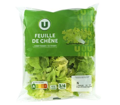 Salade feuille de chêne blonde U 125 g Bam courses Courses en