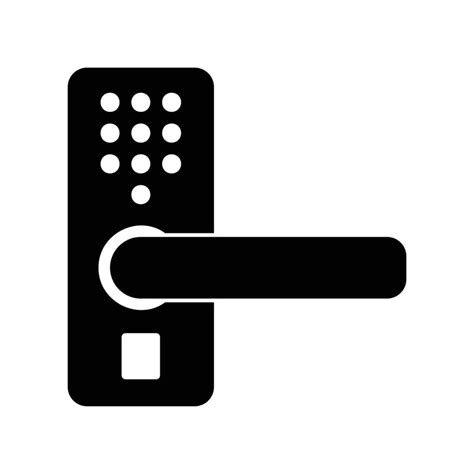 Smart Door Lock Icon With Fingerprint And Keyboard To Guarantee Home