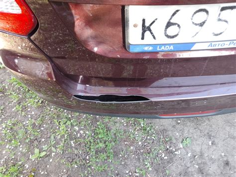 Задний бампер — Lada Гранта Лифтбек (1G), 1,6 л, 2015 года | ДТП | DRIVE2