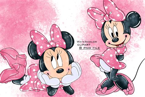 Minnie Mouse Clipart Minnie Watercolor Minnie Watercolor Etsy Australia