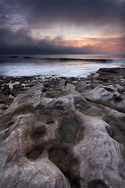 Rocks Sea Horizon Sunset Hd Phone Wallpaper Peakpx