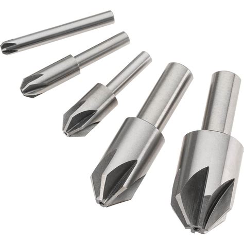 5 Pc 6 Flute Countersink Set 82 Degrees Grizzly Industrial