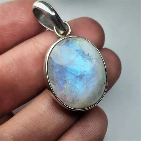 Dije Piedra De La Luna Adularia Arcoiris Plata Shinora Env O Gratis