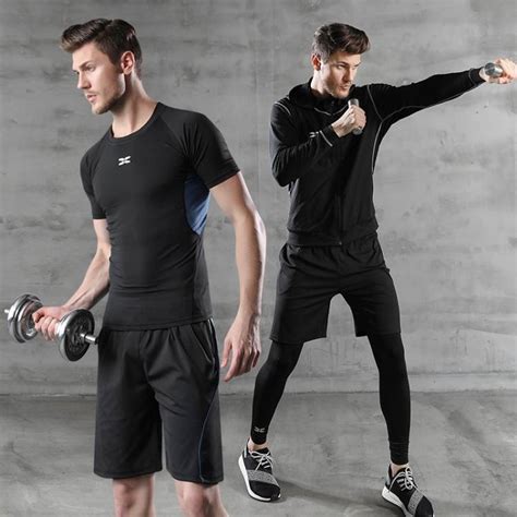 Wholesale 4pcs Sport Workout Outfit Set for men Yoga Fitness Exercise ...