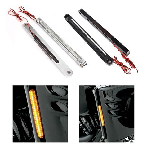 Motorcycle Aluminum Front Led Flush Fork Turn Signals Light Brackets