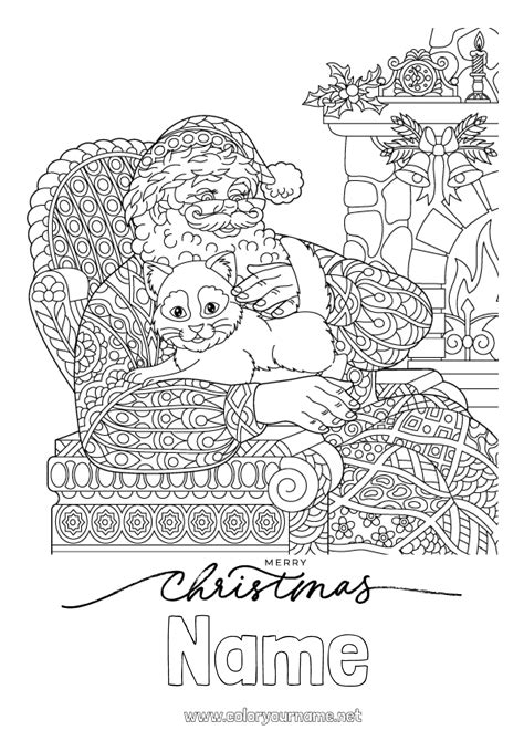 Coloring Page No364 Santa Claus Mandala Christmas
