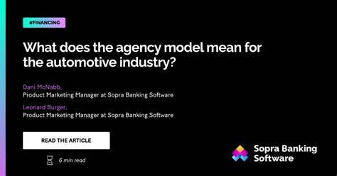 What implications does the agency model hold for the automotive industry?