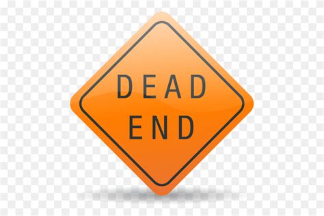 Vector Clip Art Of Dead End Warning Traffic Sign - Road Construction Clipart - FlyClipart