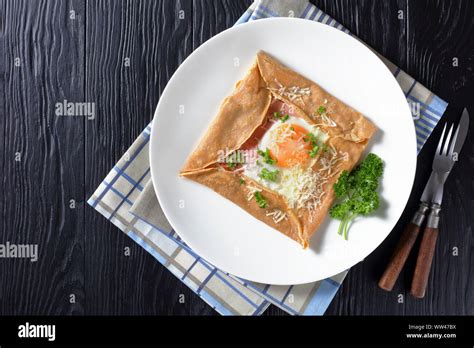 Breton Crepe Savory Buckwheat Galettes Bretonnes With Fried Egg