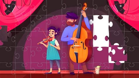 Professor De M Sica Violino Contrabaixo Quebra Cabe A Puzzle Game