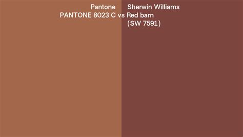 Pantone 8023 C Vs Sherwin Williams Red Barn Sw 7591 Side By Side