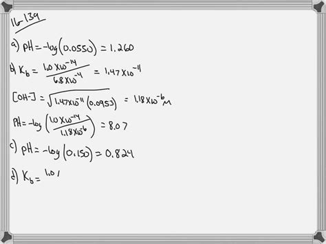 SOLVED Determine The PH Of Each Two Component Solution A 0 0550 M In