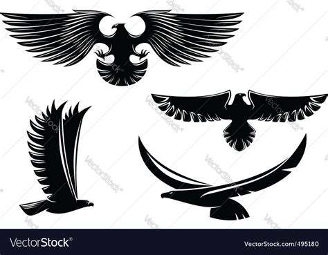 Eagle symbols and tattoo Royalty Free Vector Image