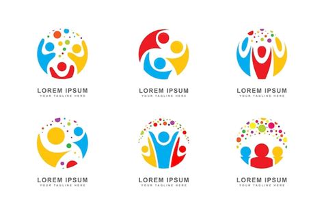 Cole O De Logotipos De Diversidade Vetor Premium