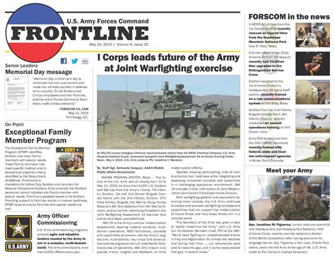 FORSCOM Frontline May 24 2019 Article The United States Army