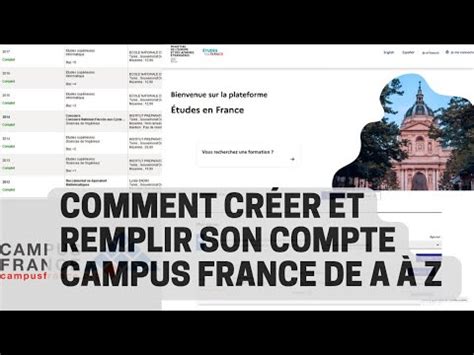 Comment Cr Er Et Remplir Son Compte Campus France Proc Dure De A Z