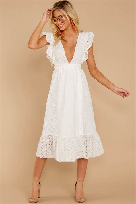 Modern White Eyelet Lace Dresses Fli Lou