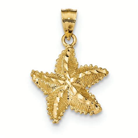 Pendant Beach And Sea Life 14k Yellow Gold Starfish Charm Pendant