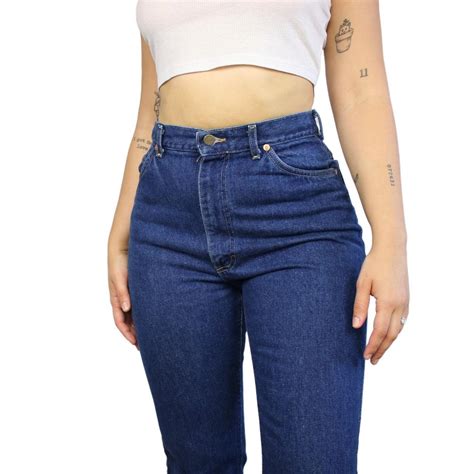 Vintage Lee High Waisted Dark Wash Mom Jeans These Depop