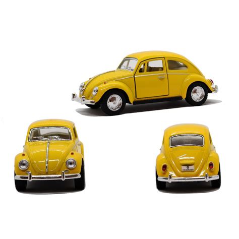 Miniatura Volkswagen Fusca Amarelo Kinsmart 1 32 Shopee Brasil